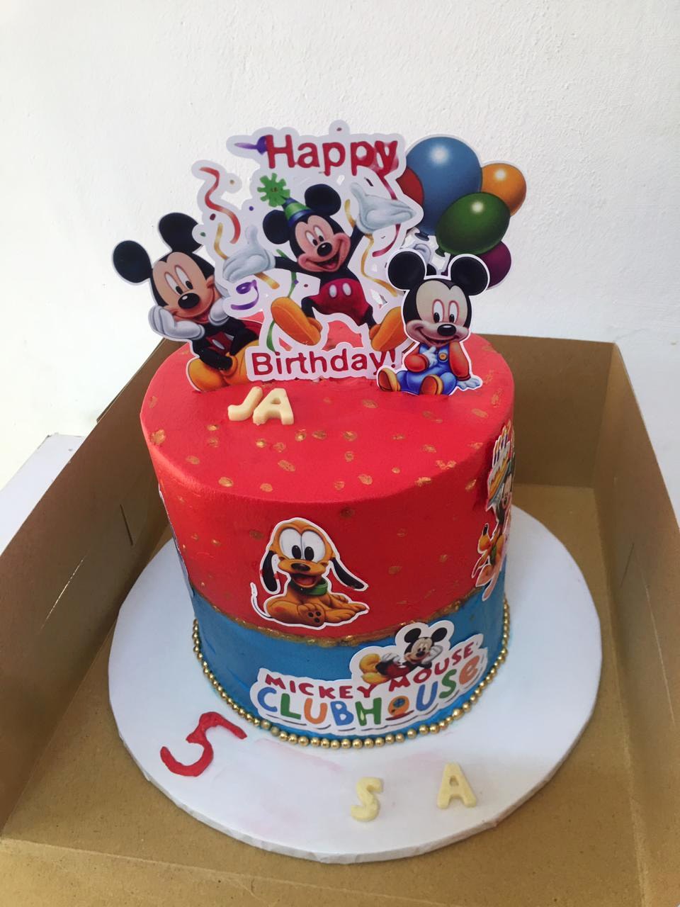Mickey themed kids birthday cake made by Moh Bakes & Treats