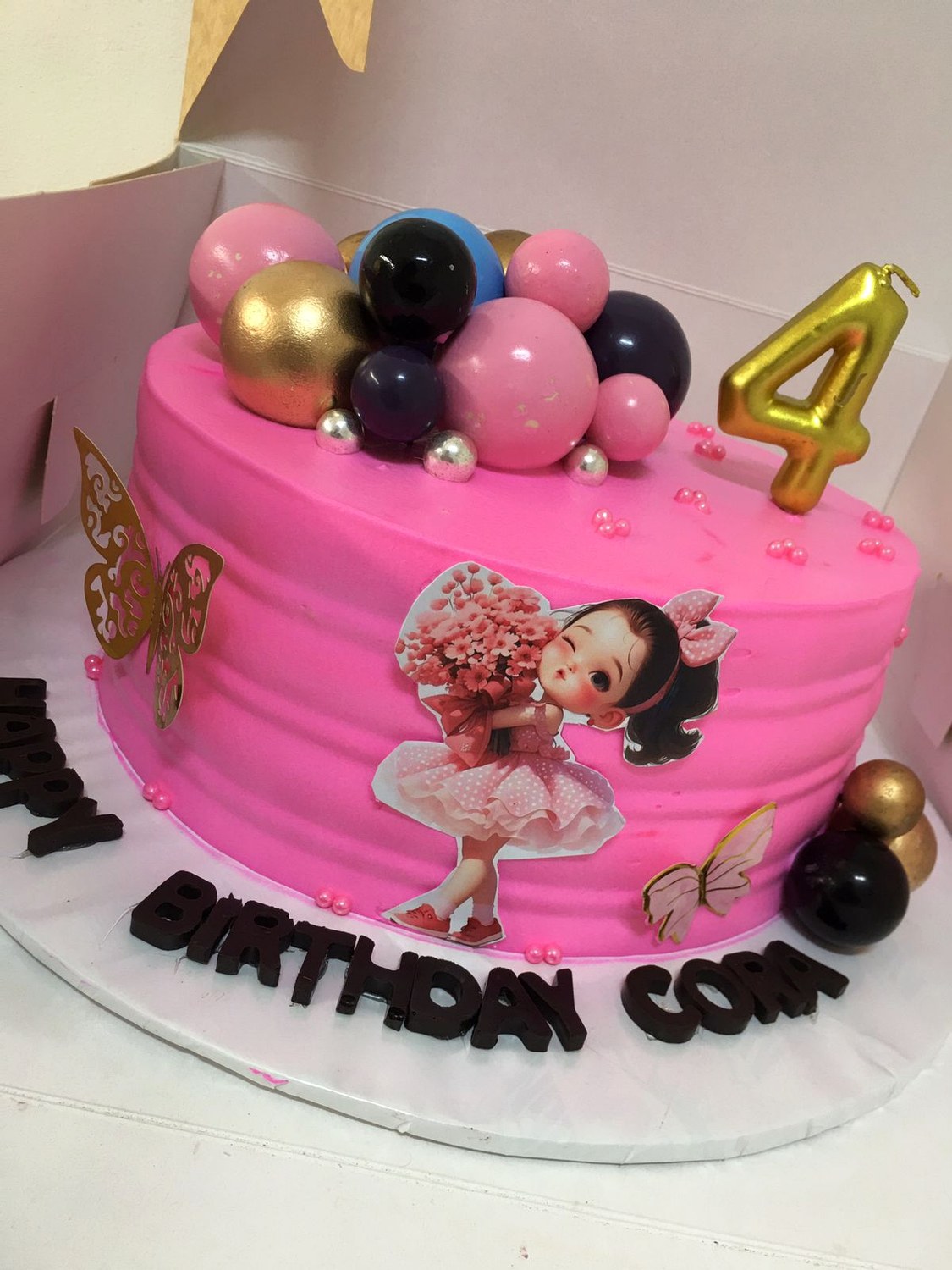 Pink birthday cake made by Moh Bakes & Treats