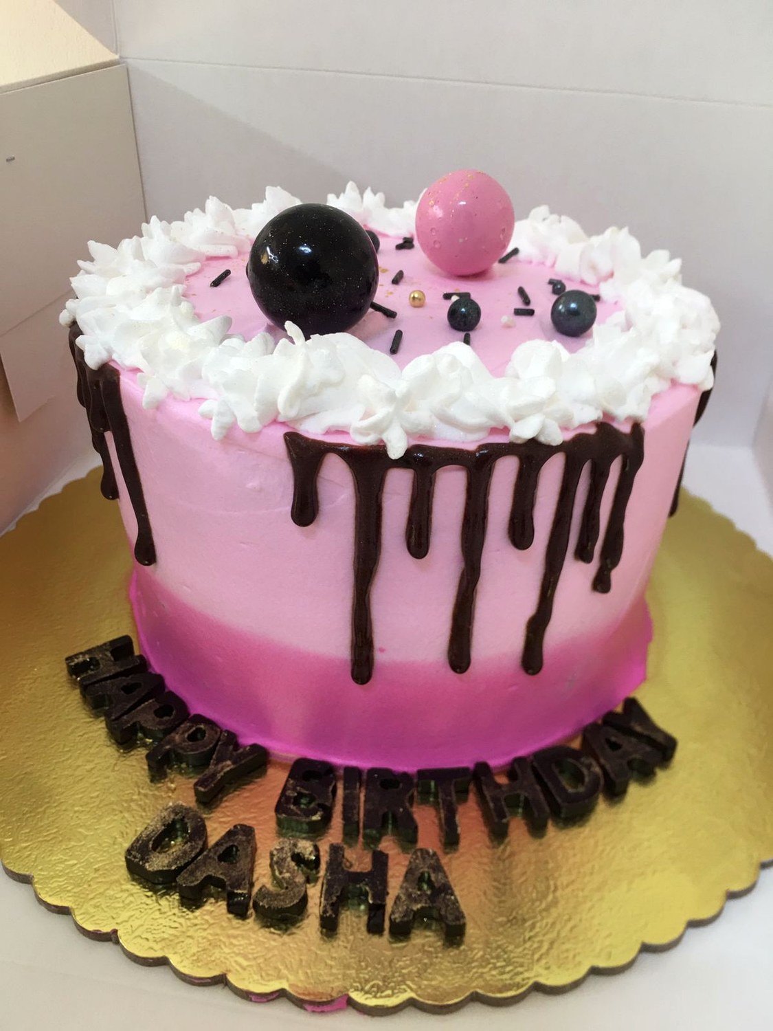 Pink drip birthday cake made by Moh Bakes & Treats