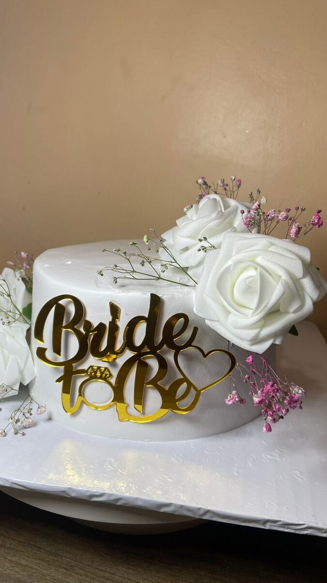 Bride-to-be floral cake made by Moh Bakes & Treats