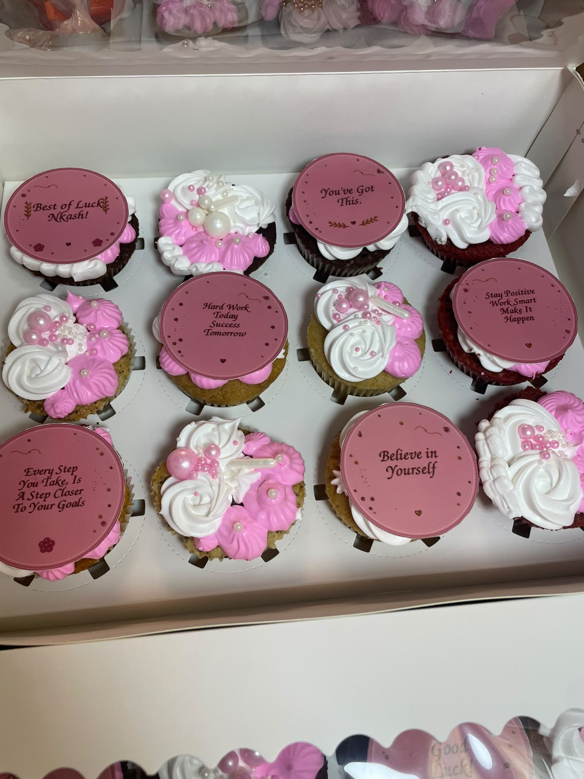 Motivational message cupcakes made by Moh Bakes & Treats in Nairobi