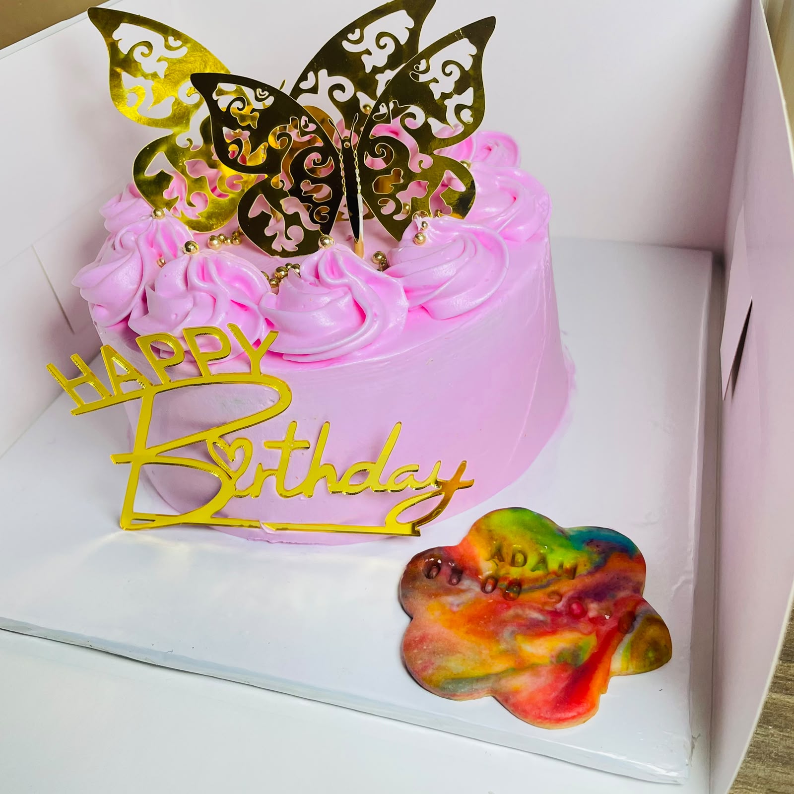 Pink butterfly birthday cake made by Moh Bakes & Treats in Nairobi
